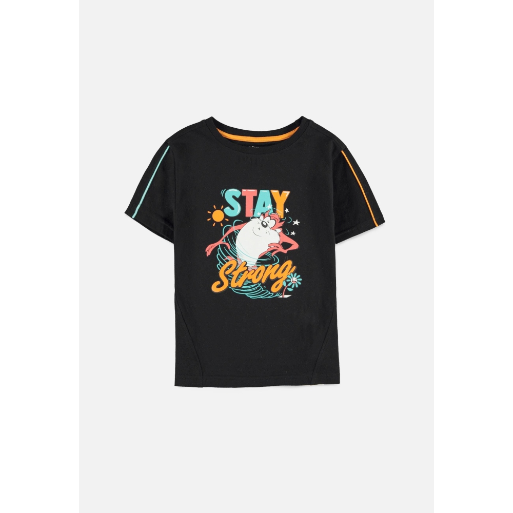 Looney Tunes - Tasmanian Devil Stay Strong Kids Tshirt - Black